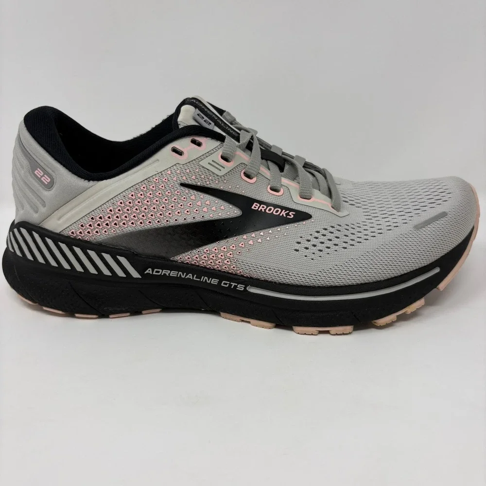 Brooks Adrenaline GTS 22 Womens Size 8.5 Grey Black Running Shoes (1203531B035)